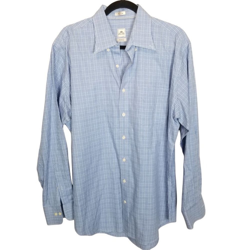 Peter Millar Crown Mens L Blue Plaid Nanoluxe Butt